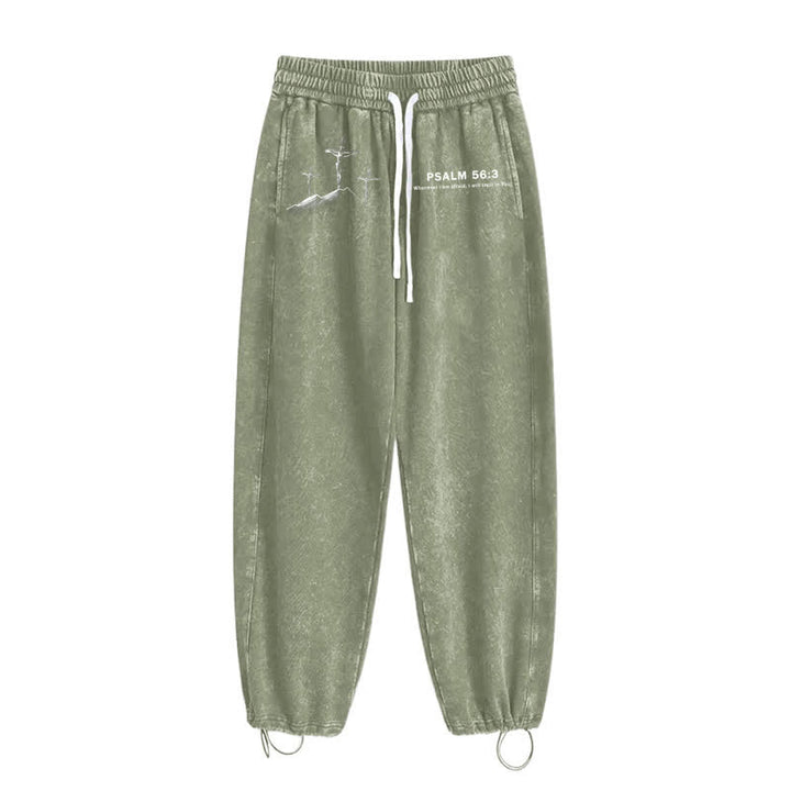 Christianartworkshop Psalm 56:3 Cross Graphic Blush Washed Sweatpants - image 25