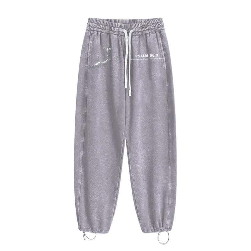 Christianartworkshop Psalm 56:3 Cross Graphic Blush Washed Sweatpants - image 18