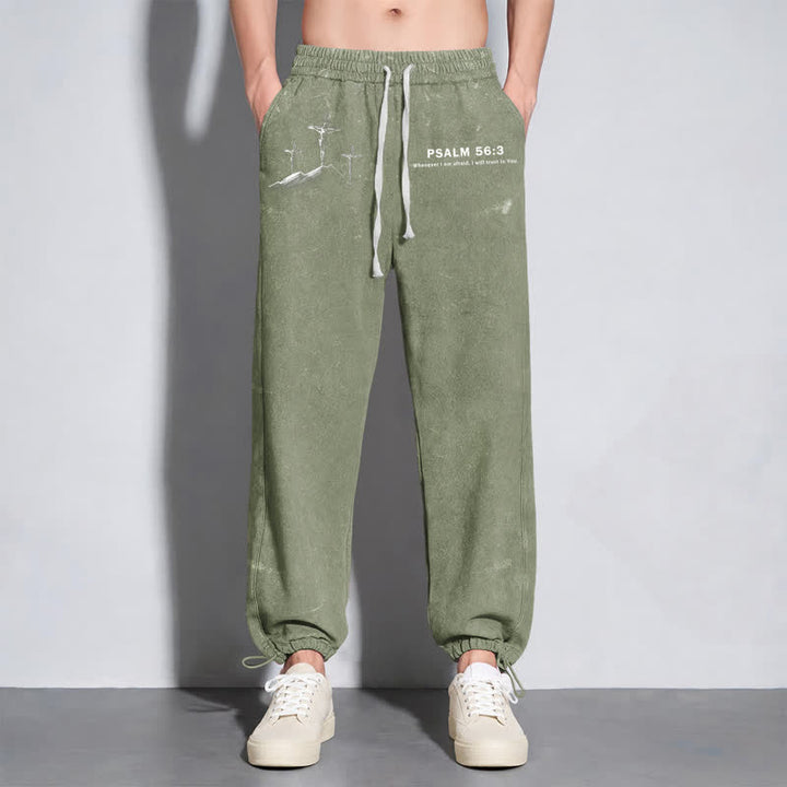 Christianartworkshop Psalm 56:3 Cross Graphic Blush Washed Sweatpants - image 30