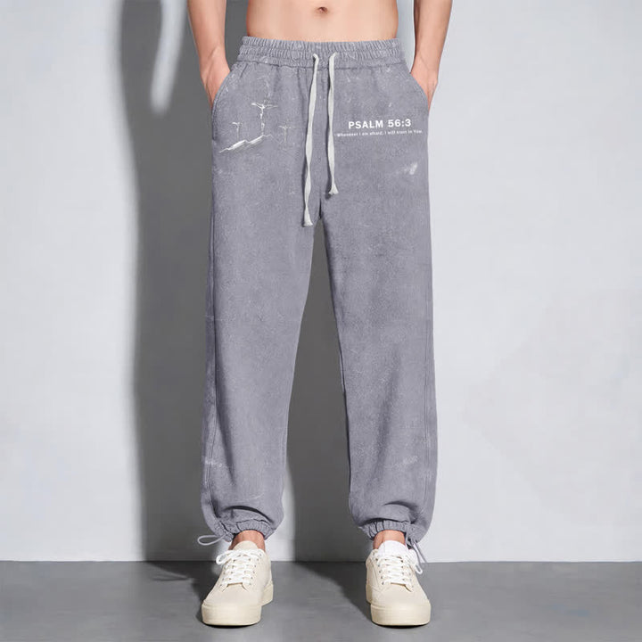 Christianartworkshop Psalm 56:3 Cross Graphic Blush Washed Sweatpants - image 22