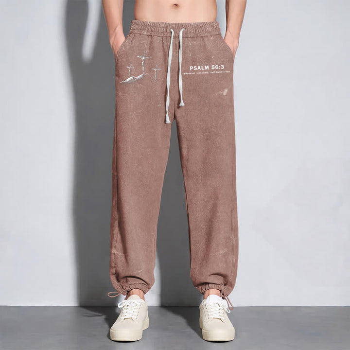 Christianartworkshop Psalm 56:3 Cross Graphic Blush Washed Sweatpants - image 38