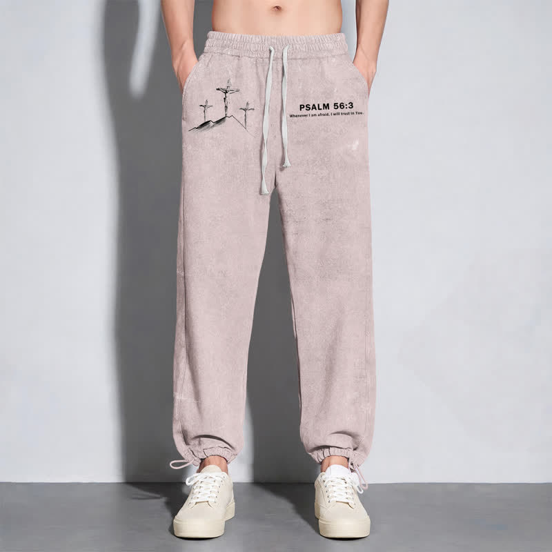 Christianartworkshop Psalm 56:3 Cross Graphic Blush Washed Sweatpants - image 6