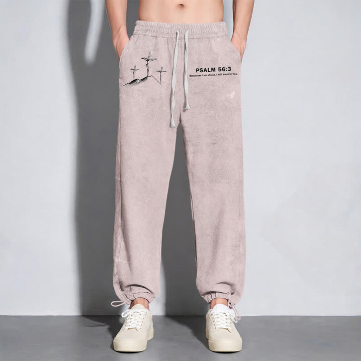 Christianartworkshop Psalm 56:3 Cross Graphic Blush Washed Sweatpants - image 6