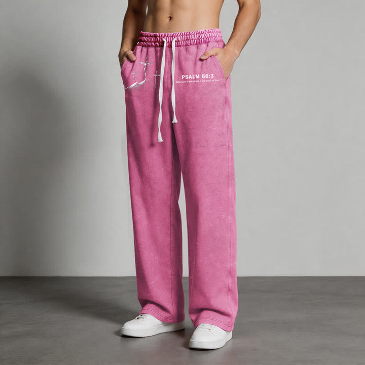 Christianartworkshop Psalm 56:3 Cross Graphic Blush Washed Sweatpants - image 44