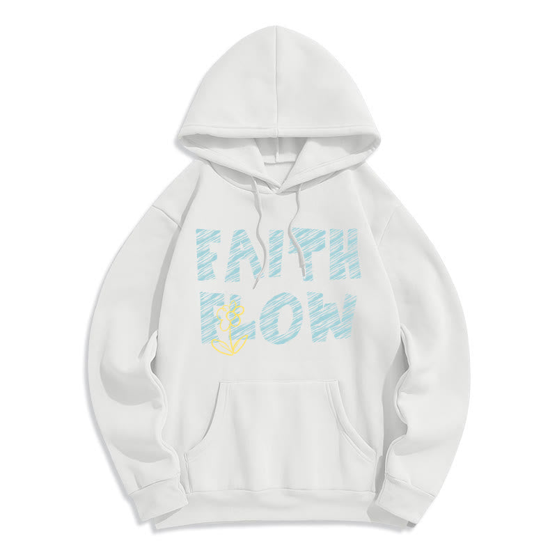 Christianartworkshop Faith Flow Graffiti Fleece Lined Pullover Hoodie - White - 2XL - image 3