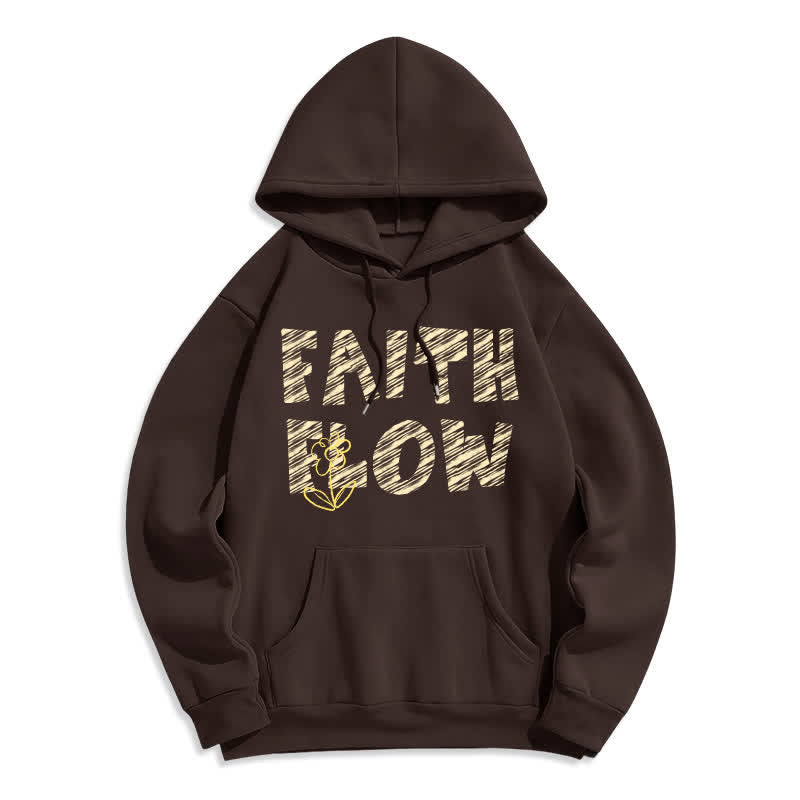 Christianartworkshop Faith Flow Graffiti Fleece Lined Pullover Hoodie - Brown - 2XL - image 1