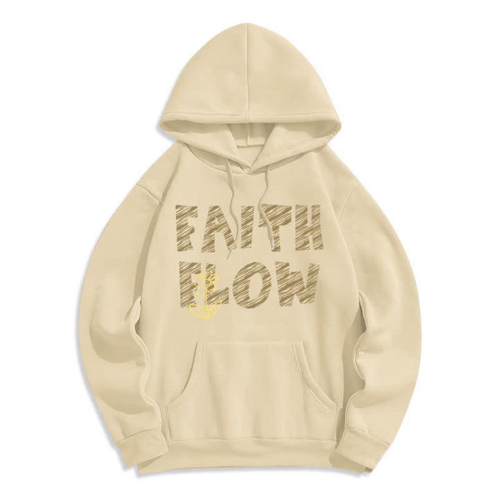 Christianartworkshop Faith Flow Graffiti Fleece Lined Pullover Hoodie - Beige - 2XL - image 5