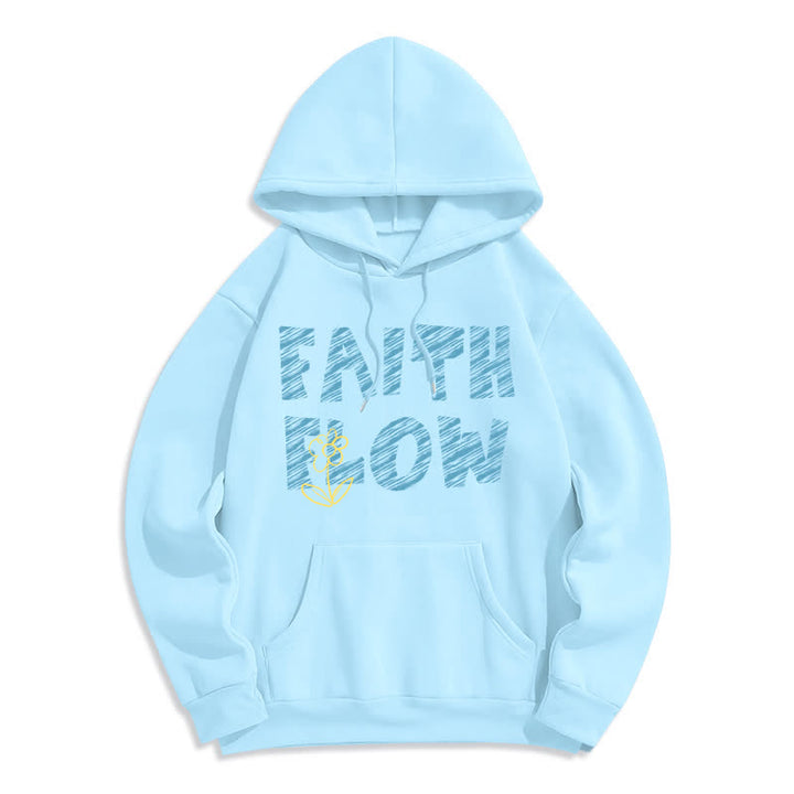 Christianartworkshop Faith Flow Graffiti Fleece Lined Pullover Hoodie - Blue - 2XL - image 7