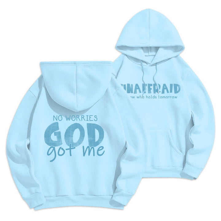 Christianartworkshop No Worries God Got Me Oversized Red Hoodie - Blue - 2XL - image 21