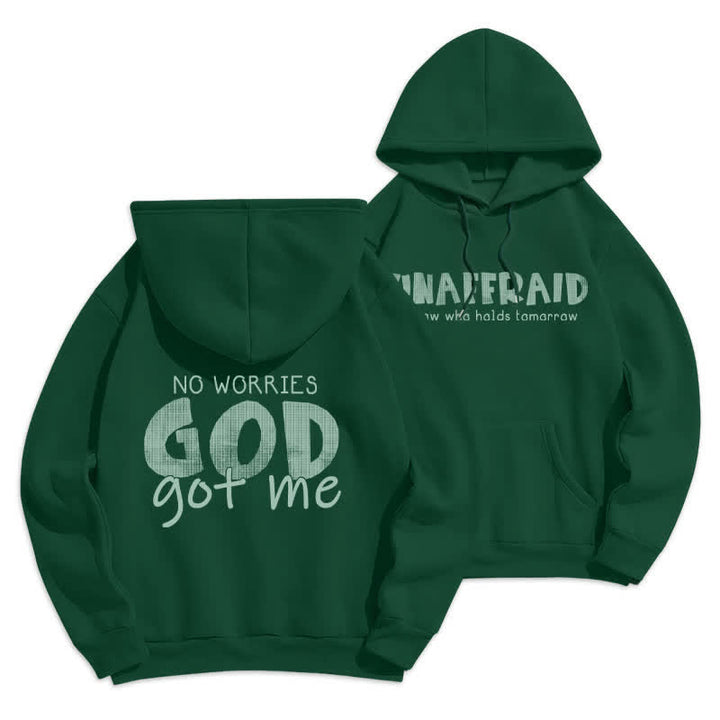 Christianartworkshop No Worries God Got Me Oversized Red Hoodie - Green - 2XL - image 12