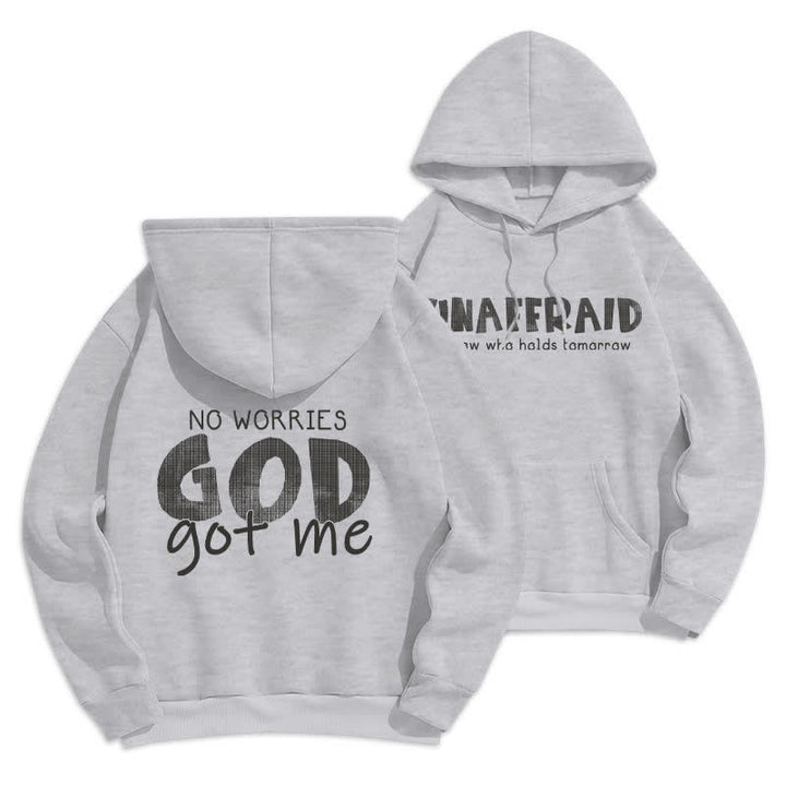 Christianartworkshop No Worries God Got Me Oversized Red Hoodie - Grey - 2XL - image 9