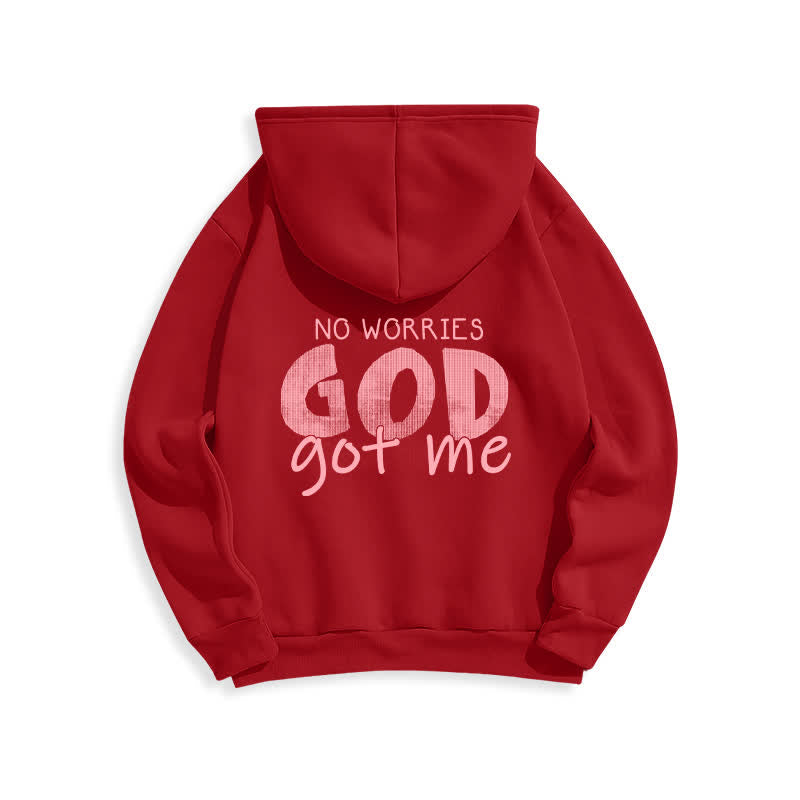 Christianartworkshop No Worries God Got Me Oversized Red Hoodie - image 1
