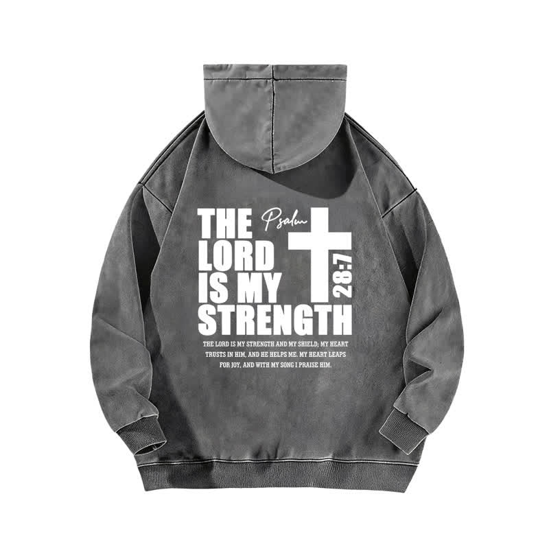 Christianartworkshop The Lord Is My Strength Washed Hoodie - image 10