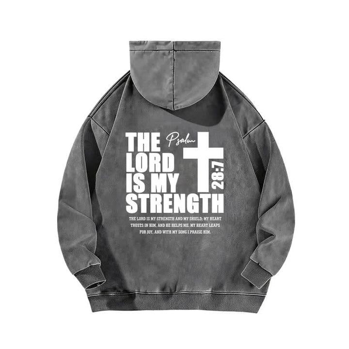 Christianartworkshop The Lord Is My Strength Washed Hoodie - image 10