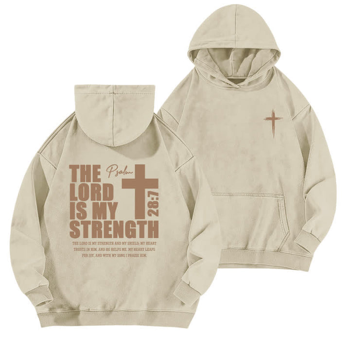 Christianartworkshop The Lord Is My Strength Washed Hoodie - Apricot - 5XL - image 6