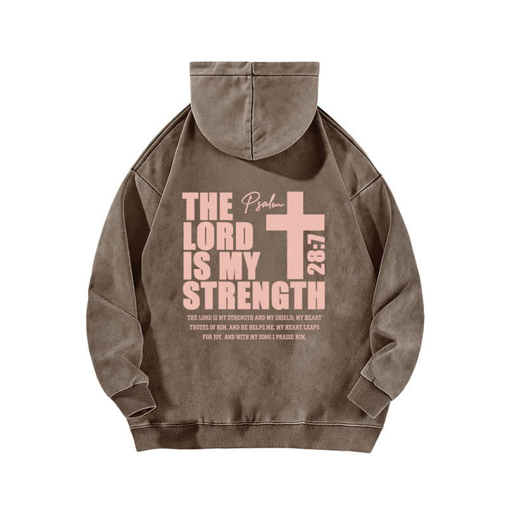 Christianartworkshop The Lord Is My Strength Washed Hoodie - image 13