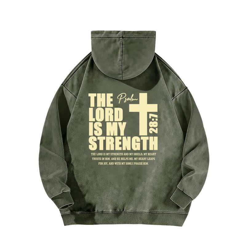 Christianartworkshop The Lord Is My Strength Washed Hoodie - image 1