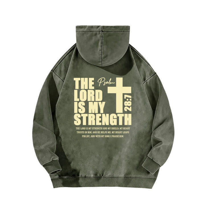 Christianartworkshop The Lord Is My Strength Washed Hoodie - image 1