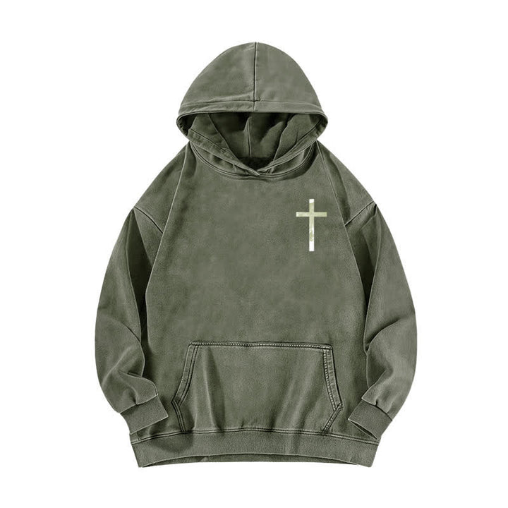 Christianartworkshop Jesus Has Your Back Cross Print Washed Hoodie - image 8