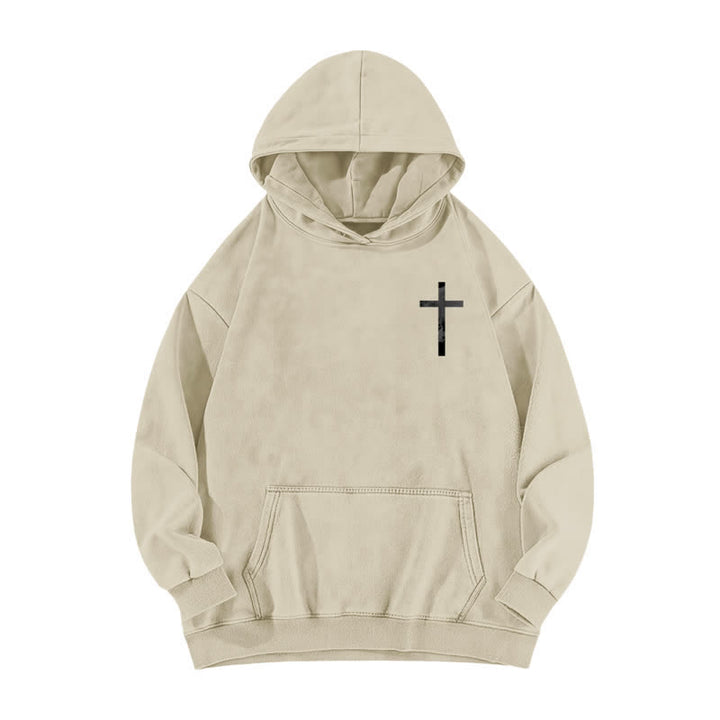 Christianartworkshop Jesus Has Your Back Cross Print Washed Hoodie - image 2