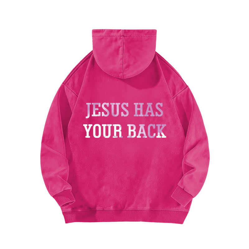 Christianartworkshop Jesus Has Your Back Cross Print Washed Hoodie - image 16