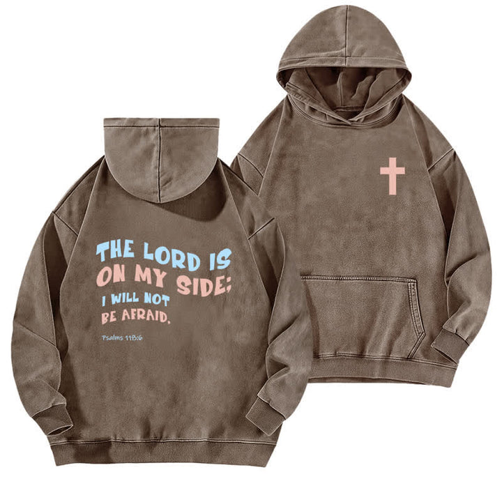 Christianartworkshop The Lord Is On My Side Washed Hoodie - Coffee - 5XL - image 9