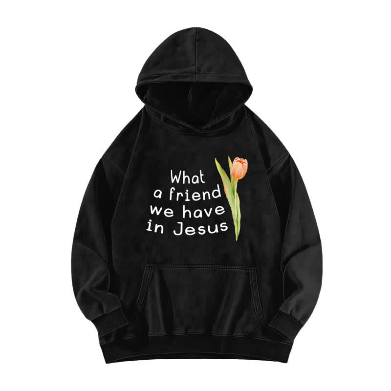 Christianartworkshop What A Friend We Have In Jesus Washed Hoodie - Black - 5XL - image 1