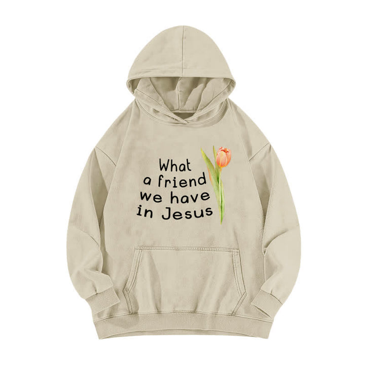 Christianartworkshop What A Friend We Have In Jesus Washed Hoodie - Apricot - 5XL - image 2