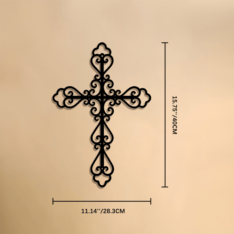 Christianartworkshop Ornate Scroll Metal Wall Cross: Emblem of Timeless Divine Blessing - 15.75''*11.14''*0.04''/40*28.3*0.1cm - image 7