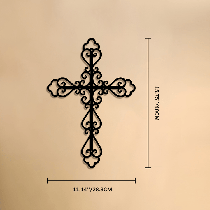Christianartworkshop Ornate Scroll Metal Wall Cross: Emblem of Timeless Divine Blessing - 15.75''*11.14''*0.04''/40*28.3*0.1cm - image 7