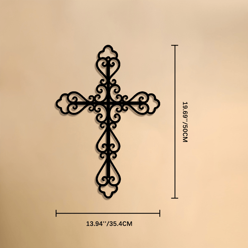 Christianartworkshop Ornate Scroll Metal Wall Cross: Emblem of Timeless Divine Blessing - 19.69''*13.94''*0.05''/50*35.4*0.12cm - image 8