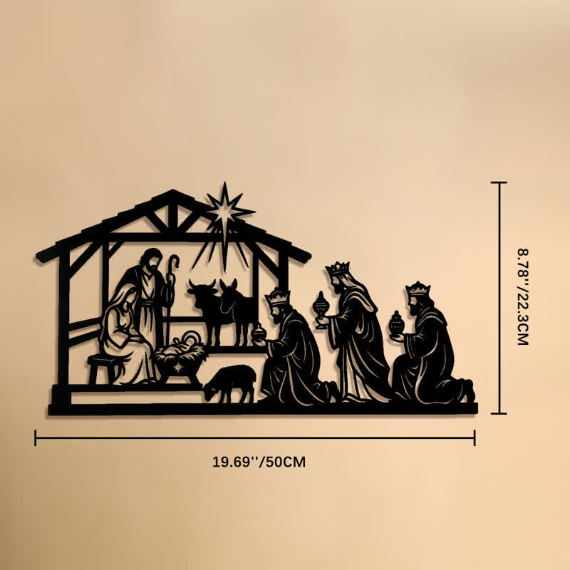 Christianartworkshop Complete Nativity Story Metal Wall Art: Token of Quiet Sacred Warmth - 8.78''*19.69''*0.05''/22.3*50*0.12cm - image 8
