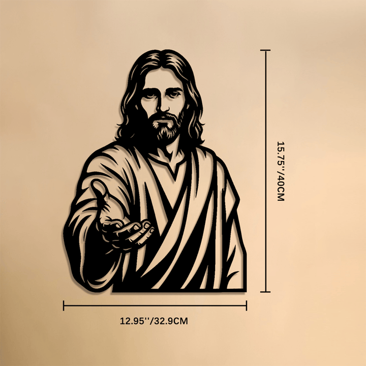 Christianartworkshop Reaching Hand Jesus Metal Plaque: Token of Quiet Abundant Blessing - 15.75''*12.95''*0.04''/40*32.9*0.1cm - image 7