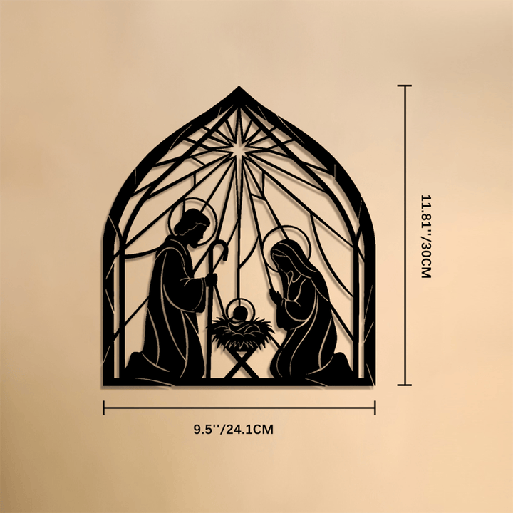 Christianartworkshop Holy Family Nativity Metal Wall Art: Emblem of Gentle Heavenly Peace - 11.81''*9.5''*0.04''/30*24.1*0.1cm - image 6