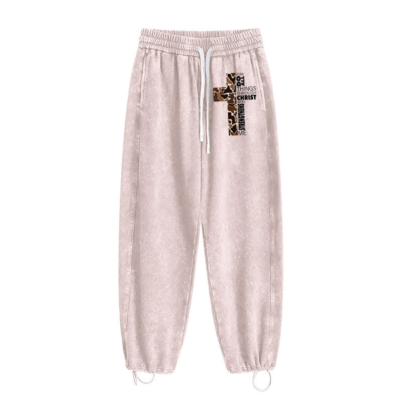 Christianartworkshop Walk By Faith Leopard Cross Washed Sweatpants - image 34