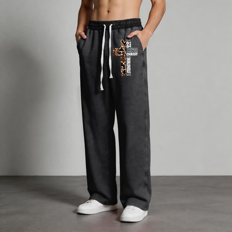 Christianartworkshop Walk By Faith Leopard Cross Washed Sweatpants - image 12