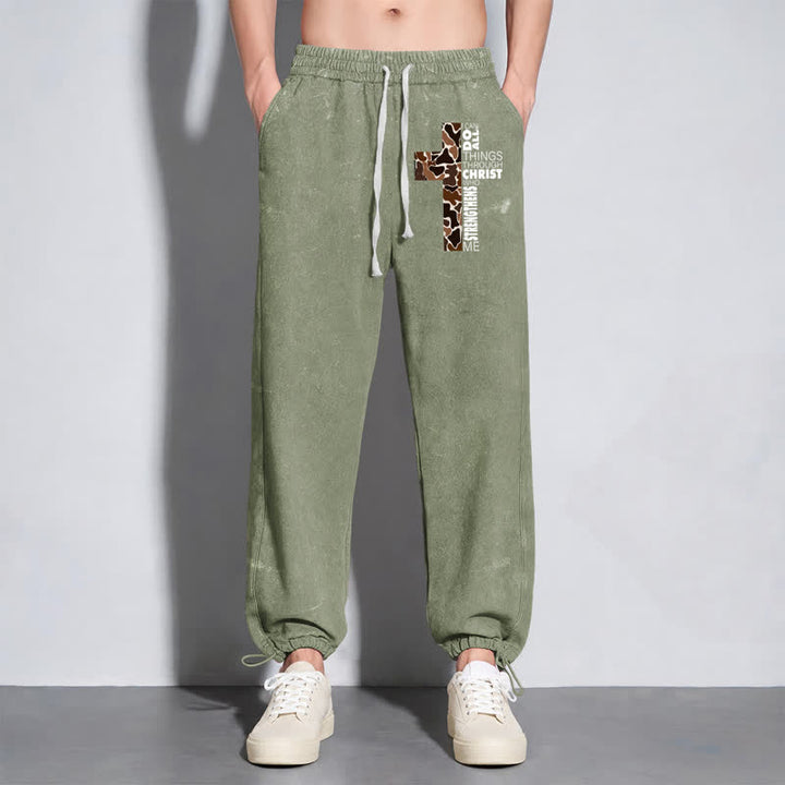 Christianartworkshop Walk By Faith Leopard Cross Washed Sweatpants - image 30
