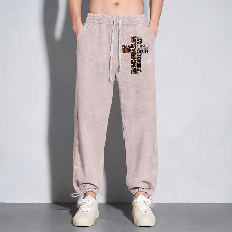 Christianartworkshop Walk By Faith Leopard Cross Washed Sweatpants - image 38