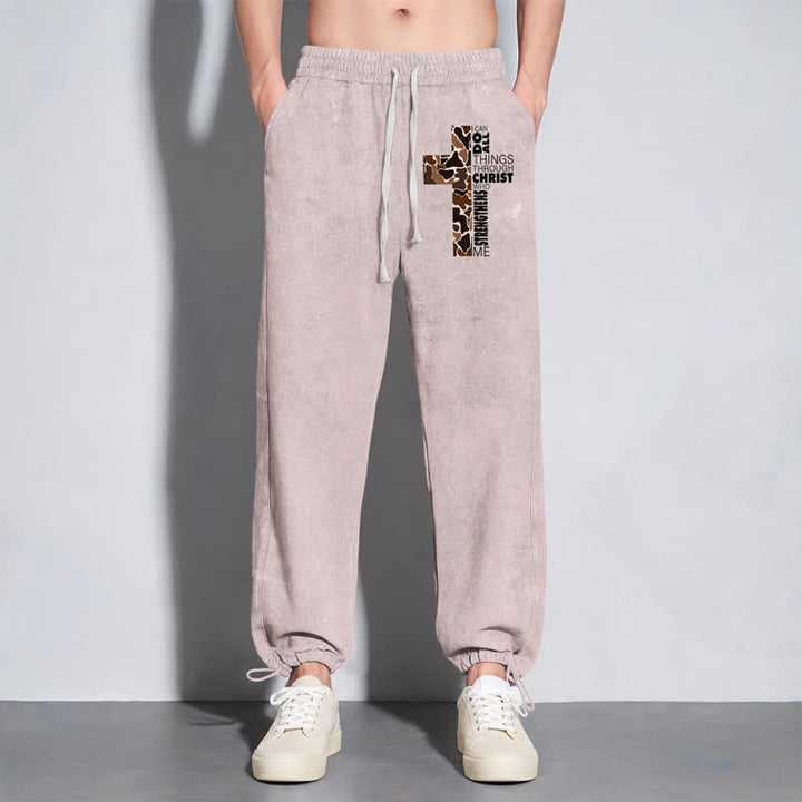 Christianartworkshop Walk By Faith Leopard Cross Washed Sweatpants - image 38