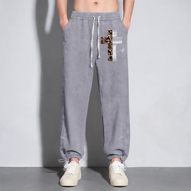 Christianartworkshop Walk By Faith Leopard Cross Washed Sweatpants - image 22