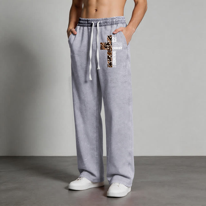 Christianartworkshop Walk By Faith Leopard Cross Washed Sweatpants - image 23