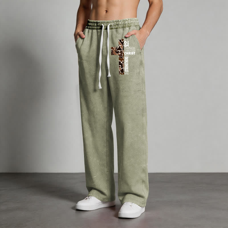Christianartworkshop Walk By Faith Leopard Cross Washed Sweatpants - image 28