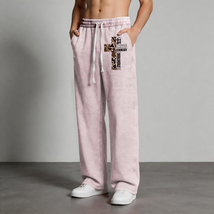 Christianartworkshop Walk By Faith Leopard Cross Washed Sweatpants - image 36