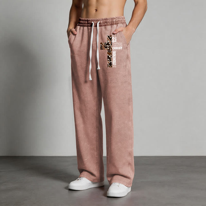 Christianartworkshop Walk By Faith Leopard Cross Washed Sweatpants - image 44