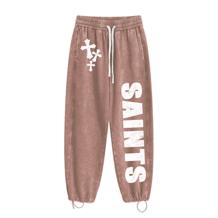Christianartworkshop Saints Cross Stonewashed Street Washed Sweatpants - image 34