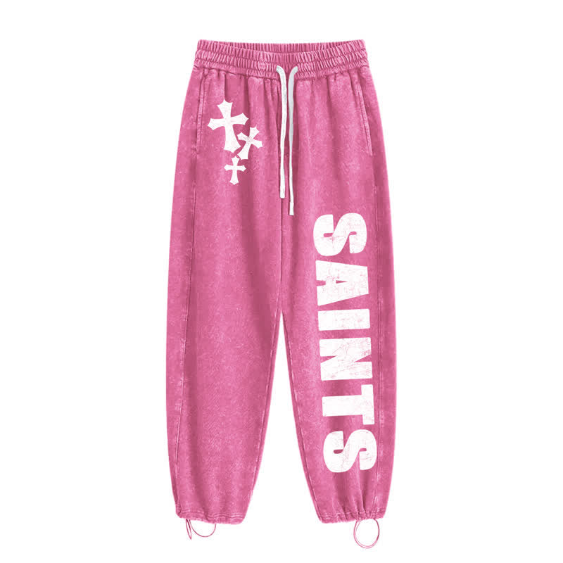 Christianartworkshop Saints Cross Stonewashed Street Washed Sweatpants - image 42