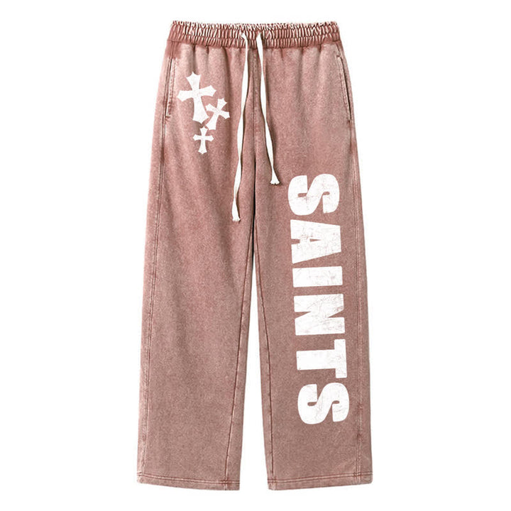 Christianartworkshop Saints Cross Stonewashed Street Washed Sweatpants - Brown - 2XL - image 32