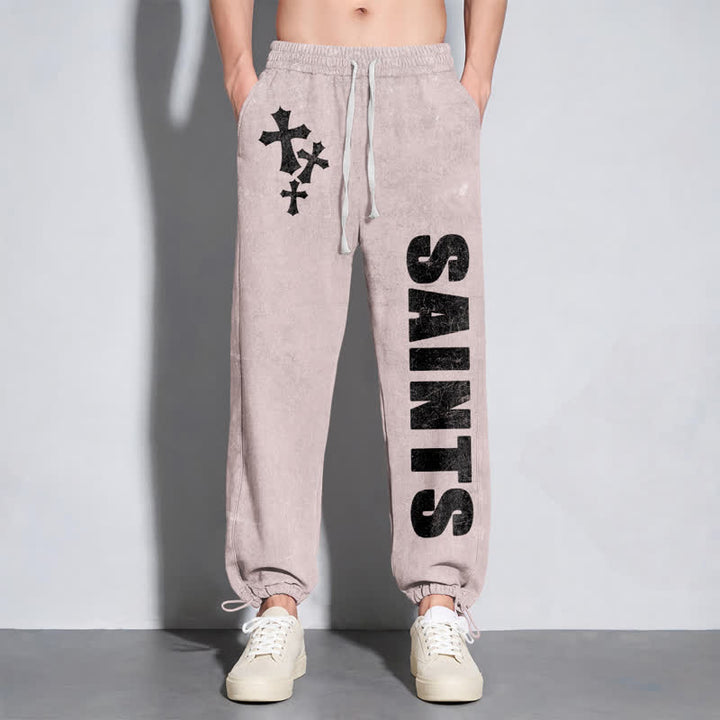 Christianartworkshop Saints Cross Stonewashed Street Washed Sweatpants - image 30