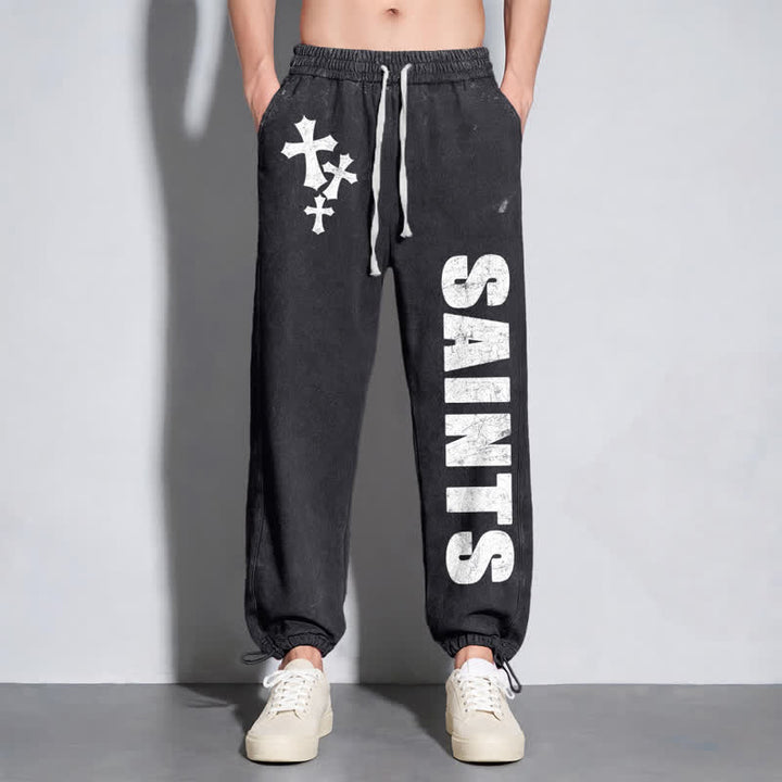Christianartworkshop Saints Cross Stonewashed Street Washed Sweatpants - image 6