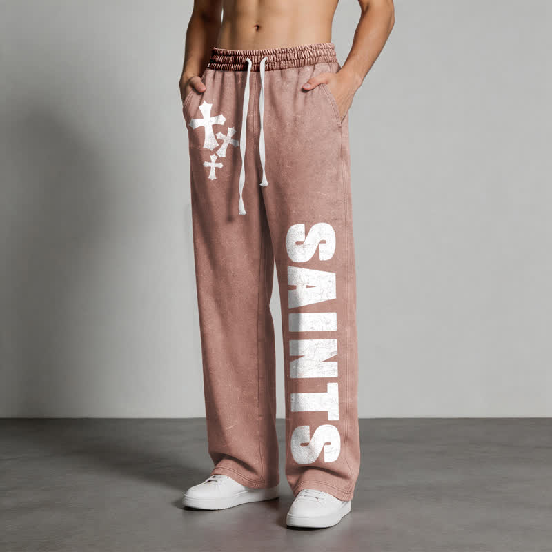 Christianartworkshop Saints Cross Stonewashed Street Washed Sweatpants - image 36